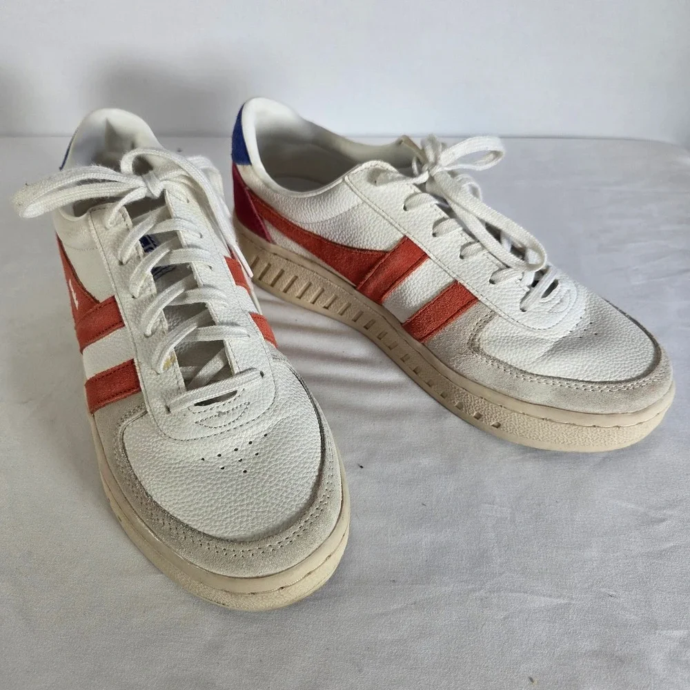 Gola Grandslam Trident Womens Sneakers White Orange Blue CLA415 Size US‎ 8